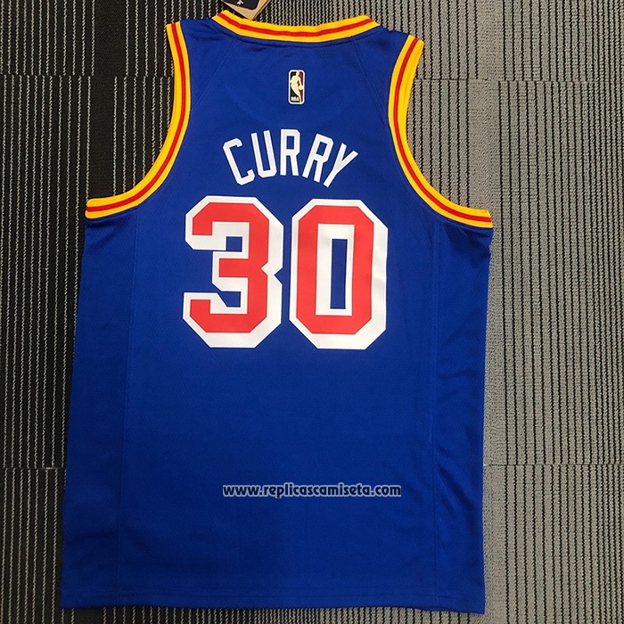 Camiseta Golden State Warriors Stephen Curry #30 75th Anniversary Azul